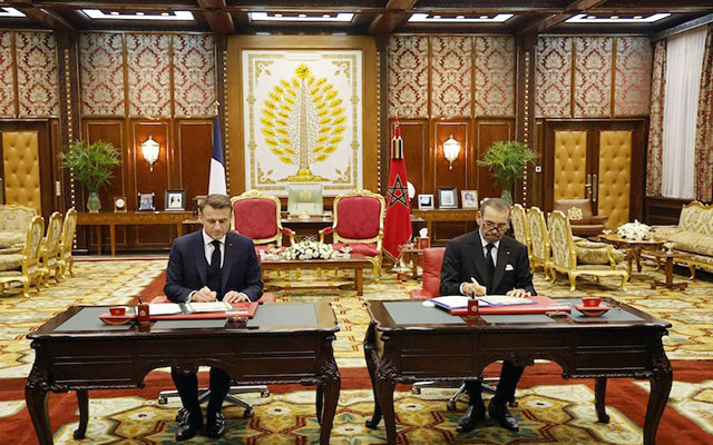 الملك والرئيس ماكرون يوقعان "إعلان الشراكة الاستثنائية الوطيدة"بين المغرب وفرنسا